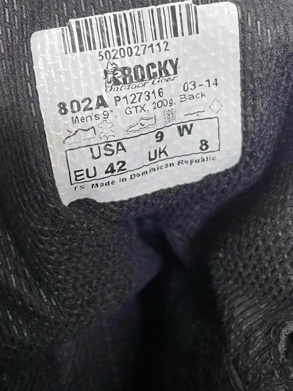 ROCKY Black Premium Combat Lace-Up Boots - Rugged Military Style 9W